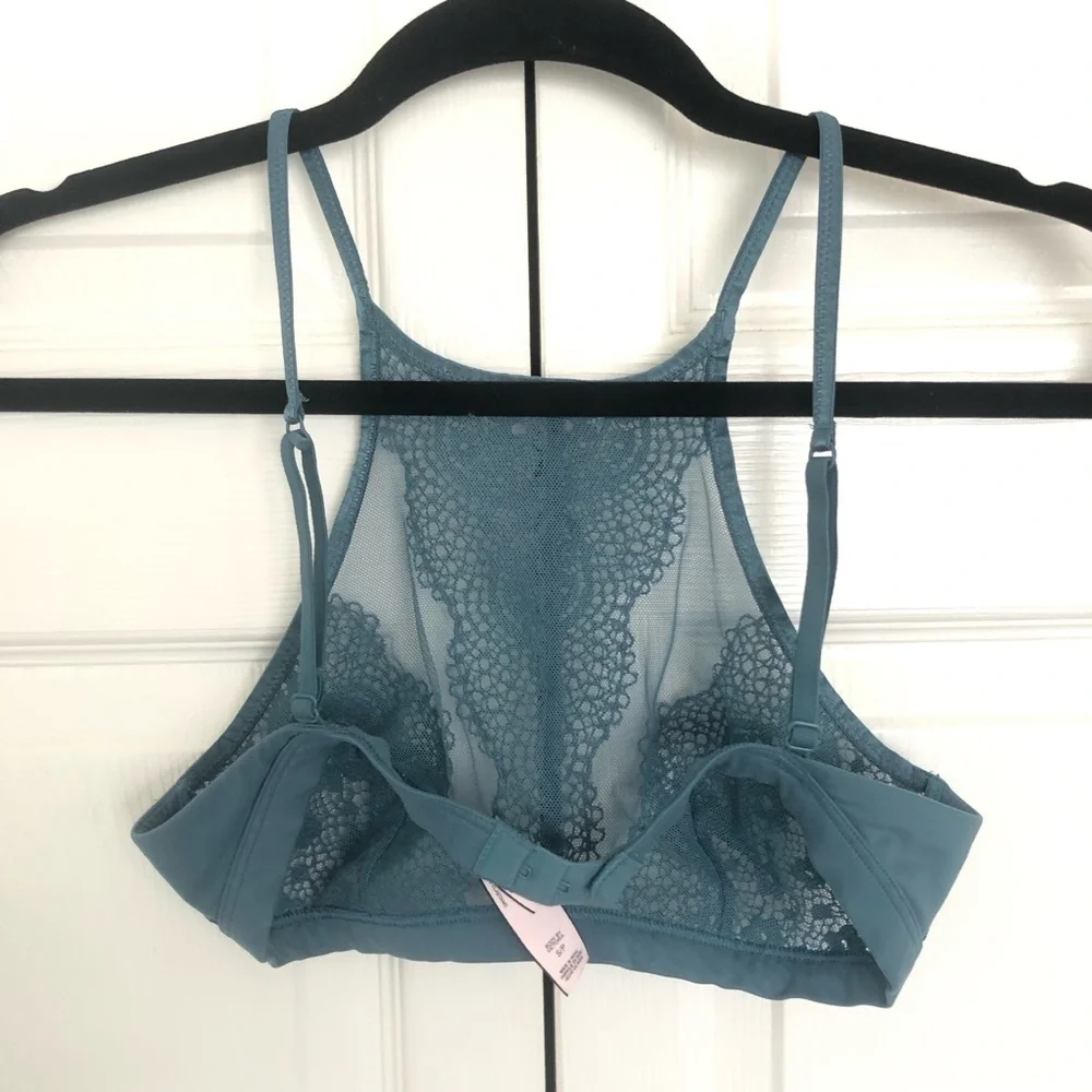 Teal Victoria’s Secret Unlined Lace Bralette Size S
